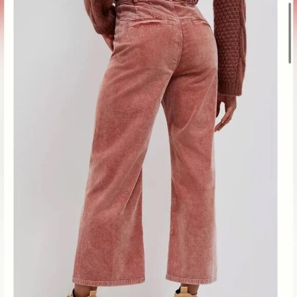 Anthropologie Pilcro High Rise Cropped Wide Leg Corduroy Pants Size 29 - Picture 2 of 7